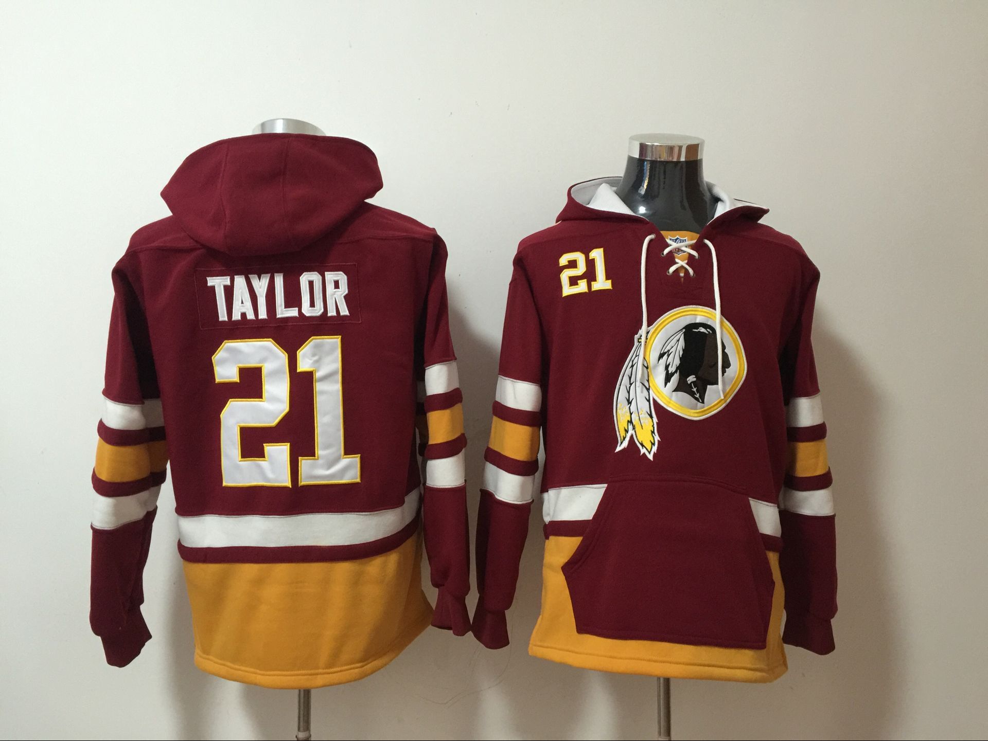 Men NFL Nike Washington Redskins  #21 Taylor red Sweatshirts->nfl sweatshirts->Sports Accessory